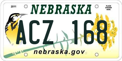 NE license plate ACZ168