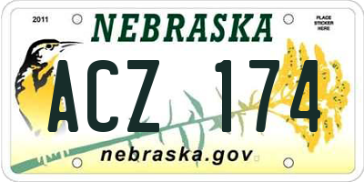 NE license plate ACZ174