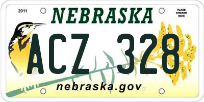 NE license plate ACZ328