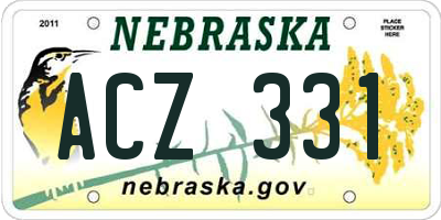 NE license plate ACZ331