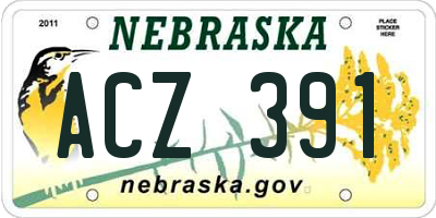 NE license plate ACZ391
