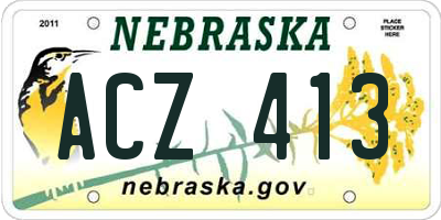 NE license plate ACZ413