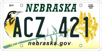 NE license plate ACZ421