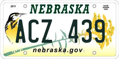 NE license plate ACZ439