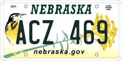 NE license plate ACZ469