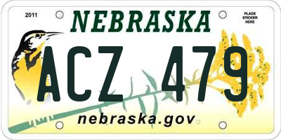 NE license plate ACZ479