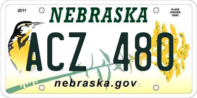 NE license plate ACZ480
