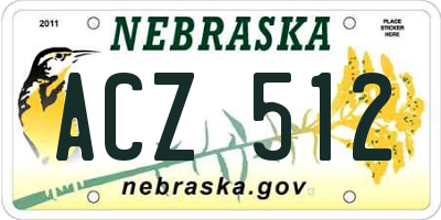 NE license plate ACZ512