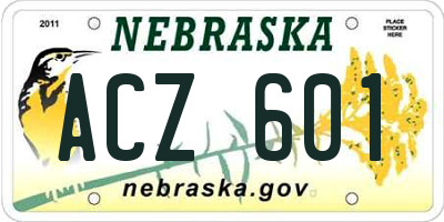NE license plate ACZ601
