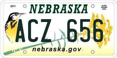 NE license plate ACZ656