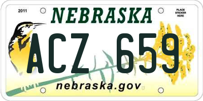 NE license plate ACZ659