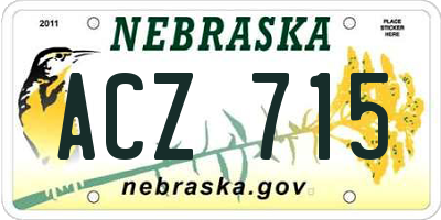 NE license plate ACZ715
