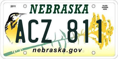 NE license plate ACZ811