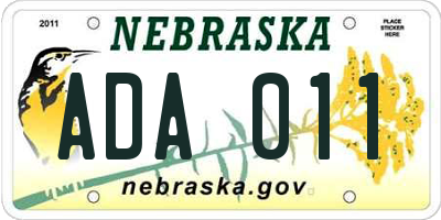 NE license plate ADA011
