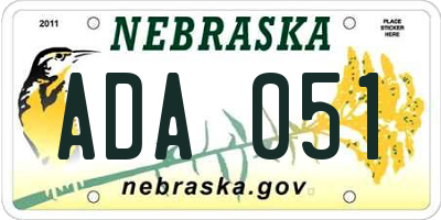 NE license plate ADA051