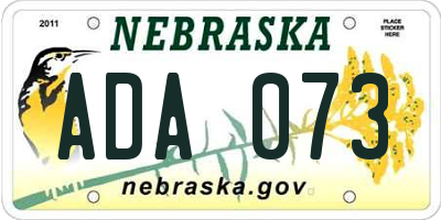 NE license plate ADA073
