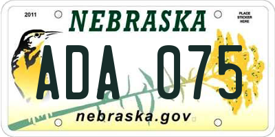 NE license plate ADA075