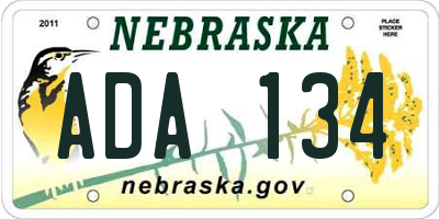 NE license plate ADA134