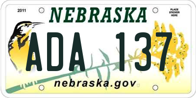 NE license plate ADA137