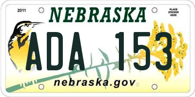 NE license plate ADA153
