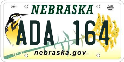 NE license plate ADA164