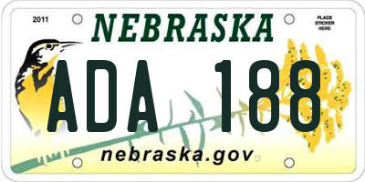 NE license plate ADA188