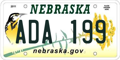 NE license plate ADA199