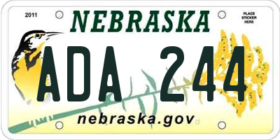 NE license plate ADA244