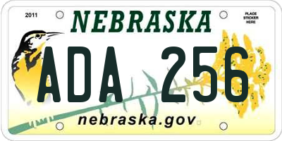 NE license plate ADA256