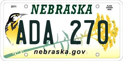 NE license plate ADA270
