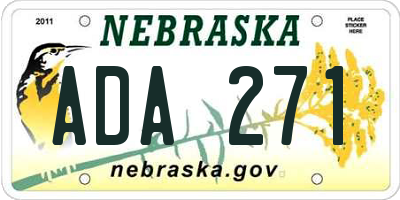 NE license plate ADA271