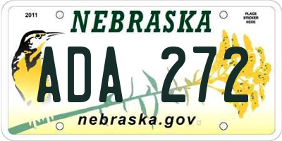 NE license plate ADA272