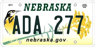 NE license plate ADA277