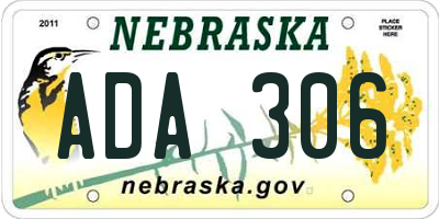 NE license plate ADA306