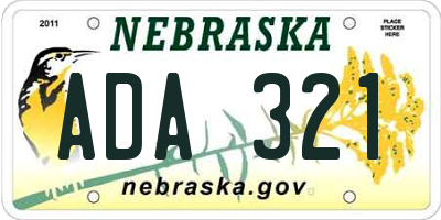 NE license plate ADA321