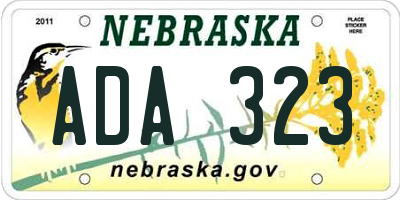 NE license plate ADA323