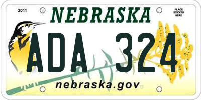 NE license plate ADA324