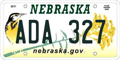 NE license plate ADA327