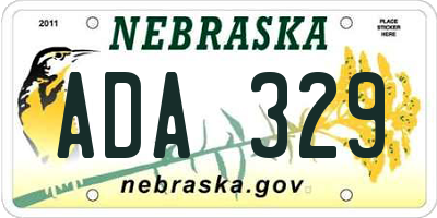 NE license plate ADA329