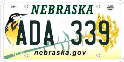 NE license plate ADA339