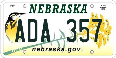 NE license plate ADA357