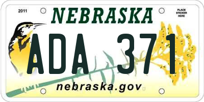 NE license plate ADA371