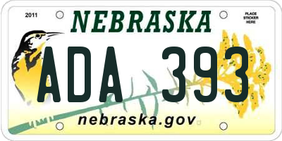 NE license plate ADA393