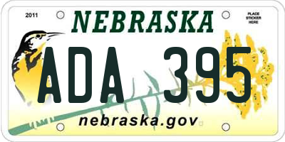 NE license plate ADA395