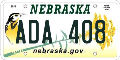 NE license plate ADA408