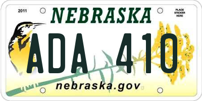 NE license plate ADA410