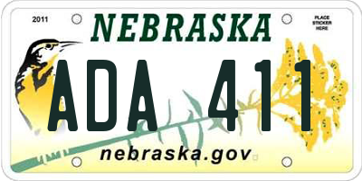 NE license plate ADA411