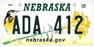 NE license plate ADA412