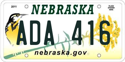 NE license plate ADA416