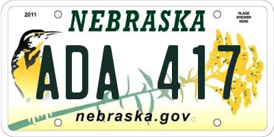 NE license plate ADA417